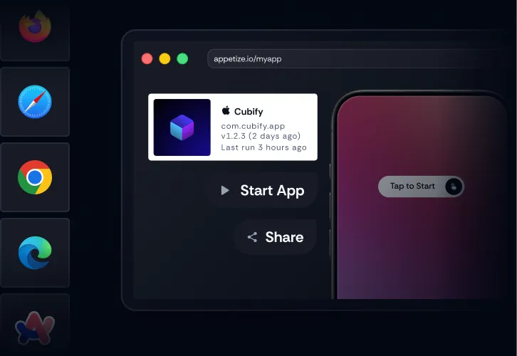 Run your apps from a web browser. no plugins or downloads needed